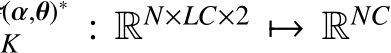 α,θ)∗K : RN×LC×2 �→ RNC