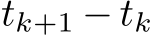  tk+1 − tk