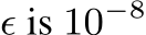  ϵ is 10−8