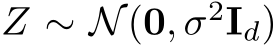  Z ∼ N(0, σ2Id)