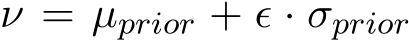 ν = µprior + ϵ · σprior