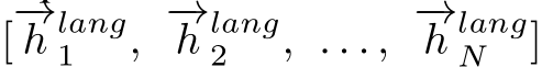  [−→h lang1 , −→h lang2 , . . . , −→h langN ]