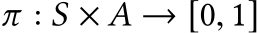 π : S × A → [0, 1]