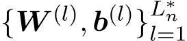  {W (l), b(l)}L∗nl=1