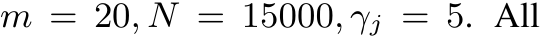  m = 20, N = 15000, γj = 5. All