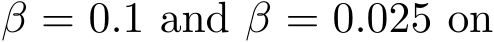  β = 0.1 and β = 0.025 on