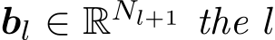  bl ∈ RNl+1 the l