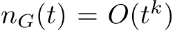  nG(t) = O(tk)