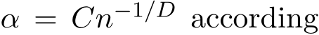  α = Cn−1/D according