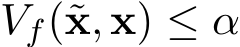  Vf(˜x, x) ≤ α