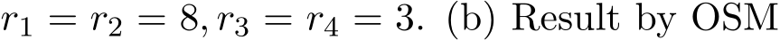  r1 = r2 = 8, r3 = r4 = 3. (b) Result by OSM
