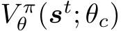  V πθ (st; θc)