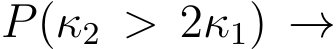  P(κ2 > 2κ1) →