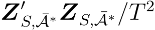  Z′S, ¯A∗ZS, ¯A∗/T 2