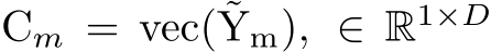  Cm = vec(˜Ym), ∈ R1×D