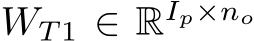 WT 1 ∈ RIp×no