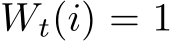  Wt(i) = 1