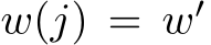  w(j) = w′