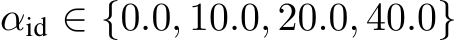  αid ∈ {0.0, 10.0, 20.0, 40.0}