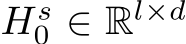  Hs0 ∈ Rl×d