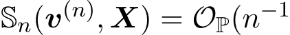 Sn(v(n), X) = OP(n−1