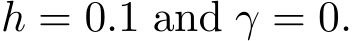  h = 0.1 and γ = 0.