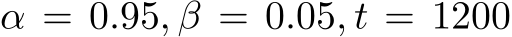  α = 0.95, β = 0.05, t = 1200