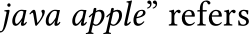 java apple” refers