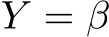  Y = β