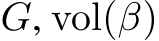  G, vol(β)