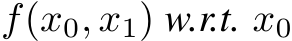  f(x0, x1) w.r.t. x0