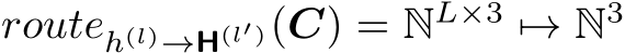 routeh(l)→H(l′)(C) = NL×3 �→ N3