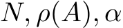 N, ρ(A), α