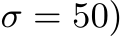 σ = 50)