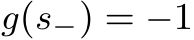  g(s−) = −1