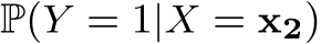 P(Y = 1|X = x2)