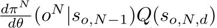 dπNdθ (oN|so,N−1)Q(so,N,d)