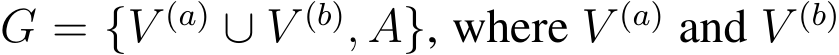  G = {V (a) ∪ V (b), A}, where V (a) and V (b)