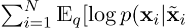 �Ni=1 Eq[log p(xi|˜xi