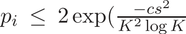  pi ≤ 2 exp( −cs2K2 log K 