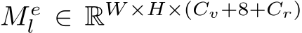  M el ∈ RW ×H×(Cv+8+Cr)