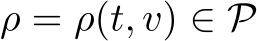  ρ = ρ(t, v) ∈ P