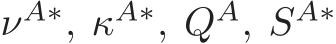  νA∗, κA∗, QA, SA∗