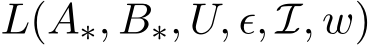  L(A∗, B∗, U, ϵ, I, w)