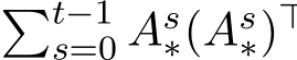 �t−1s=0 As∗(As∗)⊤