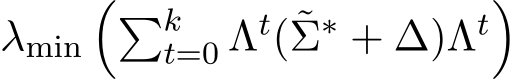  λmin��kt=0 Λt(˜Σ∗ + ∆)Λt�