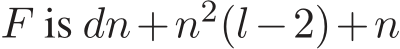  F is dn+n2(l−2)+n