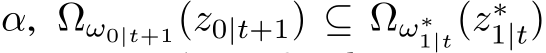 α, Ωω0|t+1(z0|t+1) ⊆ Ωω∗1|t(z∗1|t)