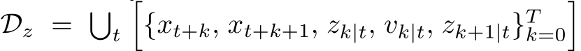  Dz = �t�{xt+k, xt+k+1, zk|t, vk|t, zk+1|t}Tk=0�