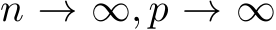  n → ∞, p → ∞